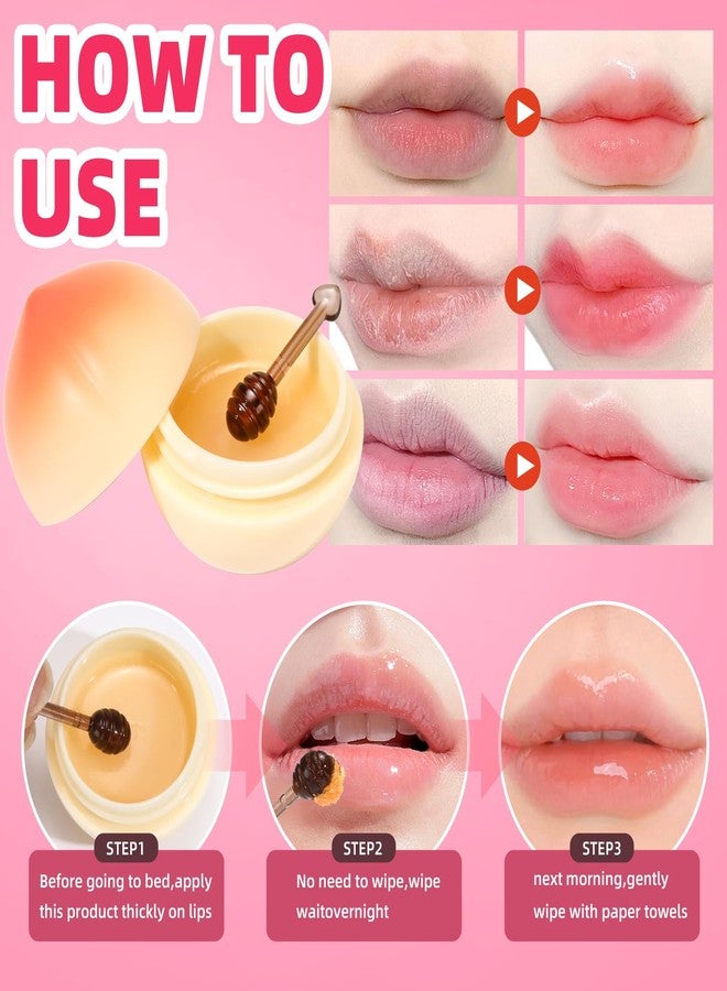 Deepmind 6 PCS Mini Bee Lip Balm Lip Mask Fruit Pot,Strawberry Lip Balm for Teens Girls 8-12,Lemon,Peach,Cherry Moisturizing Lip Sleeping Mask Overnight Lip Treatment,Color lip Balm Gifts Set, Galentines Gifts - Image 4